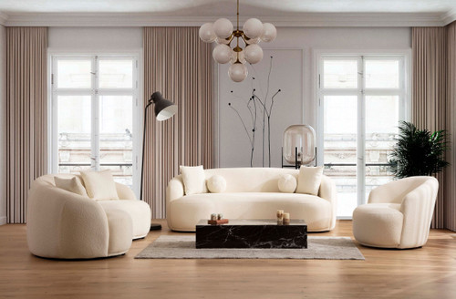 Bonita Sofa and Loveseat in Boucle by NVF-BONITA-IVORY-SL Bonita Sofa and Loveseat in Boucle by NVF-BONITA-IVORY-SL