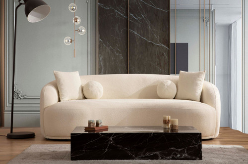 Bonita Sofa and Loveseat in Boucle by NVF-BONITA-IVORY-SL