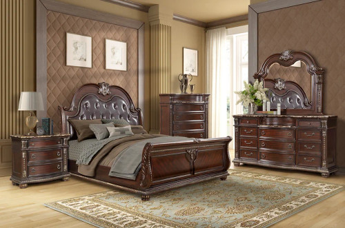 Castlefield Bedroom Set - Bed & Nightstand & Dresser & Mirror & Chest