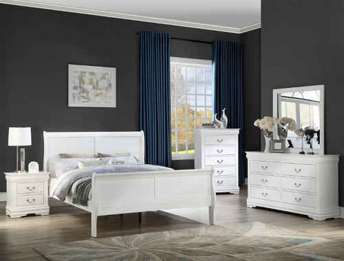 Louis Philip Bedroom Set in White B3650 by Crown Mark