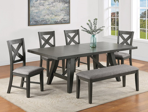 Rufus Dining Room Set - Table & Chairs & Bench 2218T-6P-Set