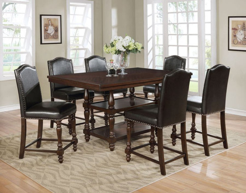 Langley Counter Dining Room Set in Brown 2766ESP-Set by Crown Mark
