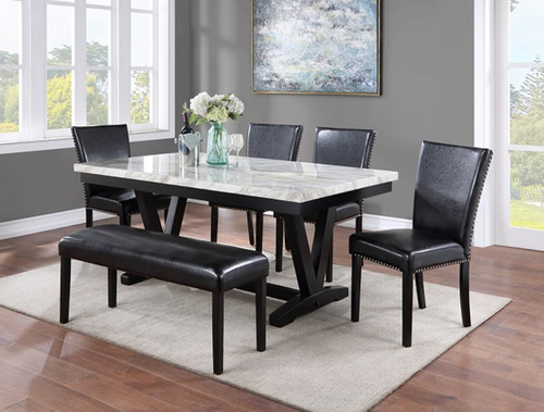 Tanner Dining Room Set in Black 2222WH-Set by Crown Mark