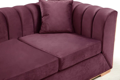 Armony Fushia 2Pcs. Sofa & Loveseat in Velvet Upholstery