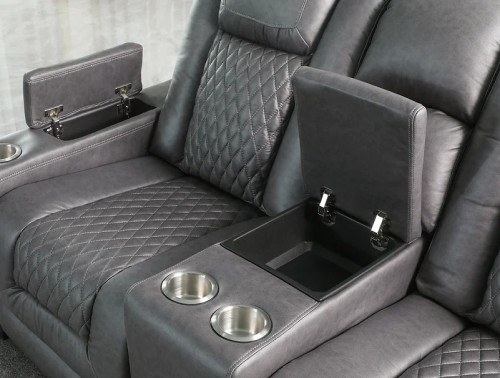 Ash 3Pcs Power Reclining Living Room Set in Polished Micro-Fiber NEI-S9303-3Pcs Black