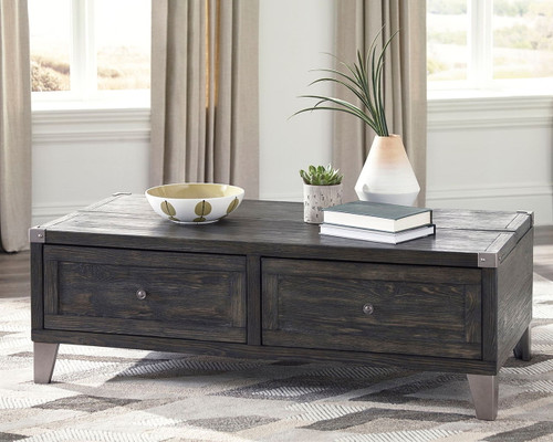 Todoe - Lift Top Cocktail Table - Dark Gray