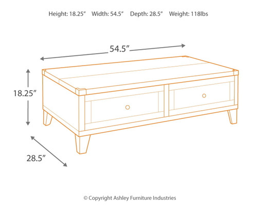 Todoe - Lift Top Cocktail Table - Dark Gray