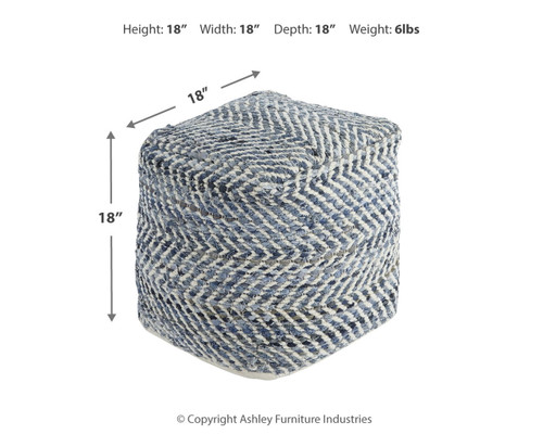 Chevron - Pouf - Blue