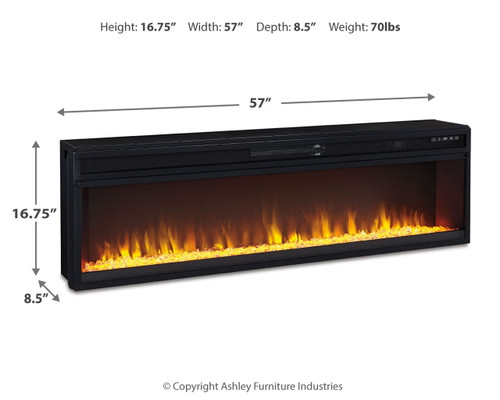 Entertainment Accessories - Black - Wide Fireplace Insert