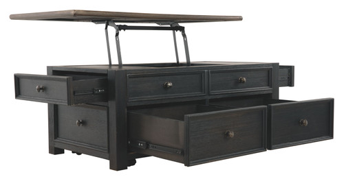 Tyler Creek - Grayish Brown / Black - Lift Top Cocktail Table