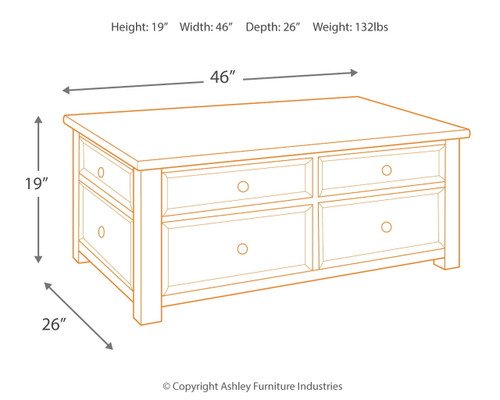 Tyler Creek - Grayish Brown / Black - Lift Top Cocktail Table