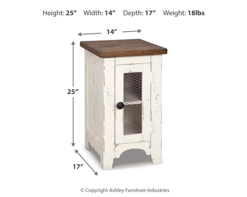 Wystfield - Chair Side End Table - White / Brown