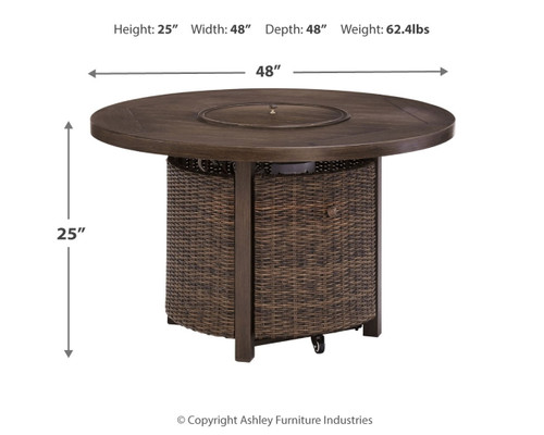 Paradise Trail - Round Fire Pit Table - Medium Brown