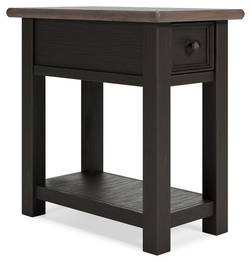 Tyler Creek - Chair Side End Table - Black / Gray