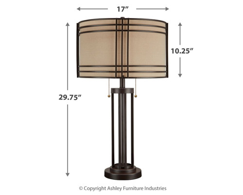 Hanswell - Metal Table Lamp  - Dark Brown