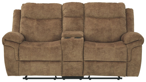 Huddle-up - Nutmeg - Glider Rec Loveseat W/Console