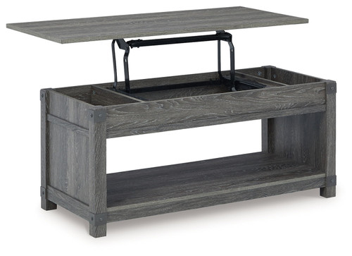 Freedan - Rect Lift Top Cocktail Table - Grayish Brown