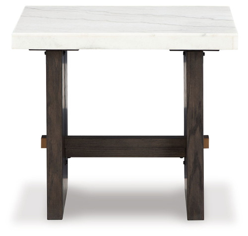 Burkhaus - White / Dark Brown - Rectangular End Table