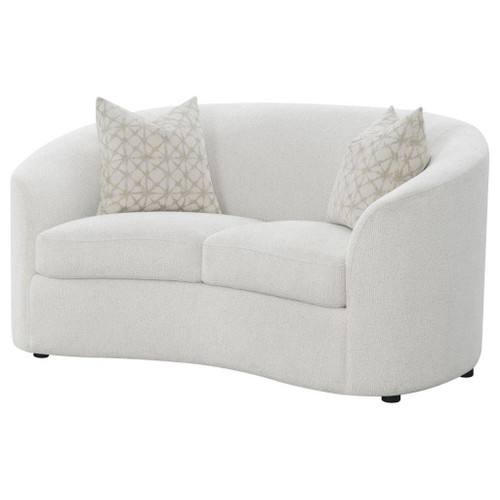 Rainn - Upholstered Tight Back Loveseat - Latte