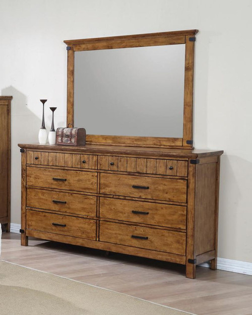 Brenner - Rectangular Dresser Mirror - Rustic Honey