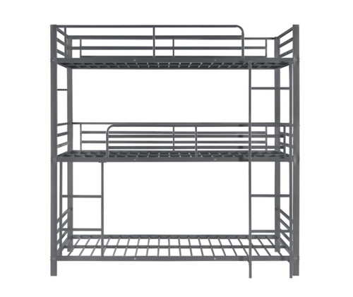 Maynard - Metal Triple Twin Bunk Bed - Gunmetal