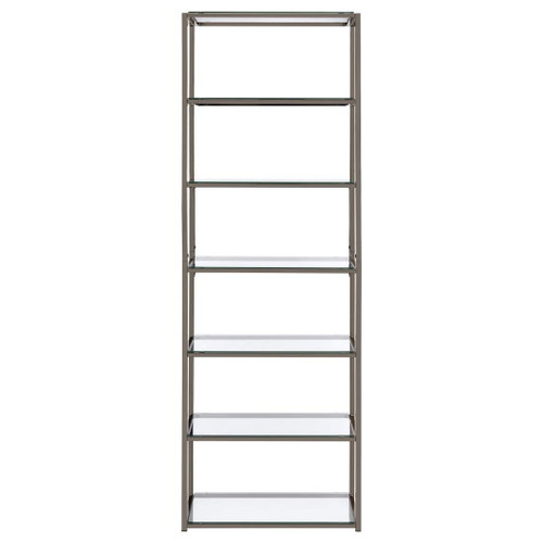 Kate - 6-Shelf Bookcase - Black Nickel