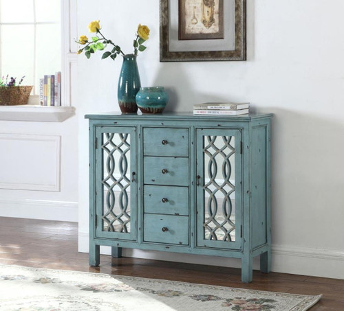 Rue - 4-Drawer Accent Cabinet - Antique Blue