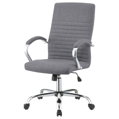 Abisko - Upholstered Office Chair With Casters - Gray And Chrome