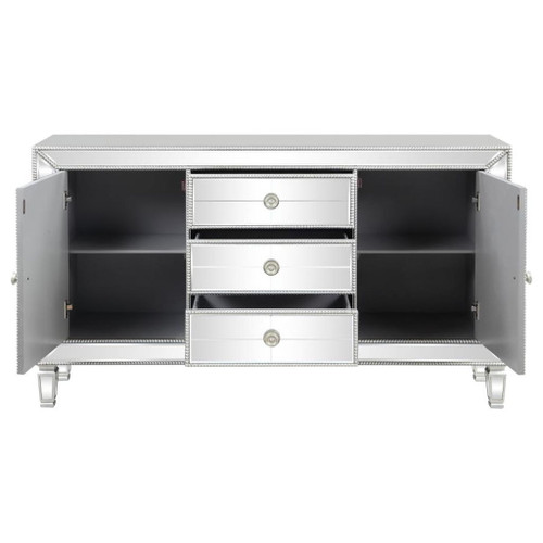 Leticia - 3-Drawer Accent Cabinet - Silver