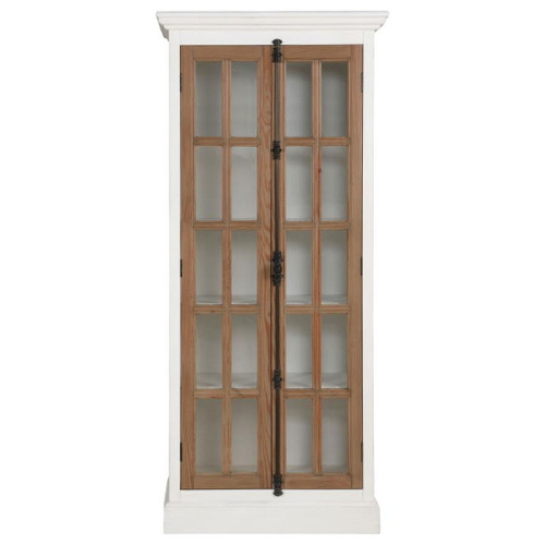 Tammi - 2 Door Wood Tall Cabinet - Distressed White And Brown