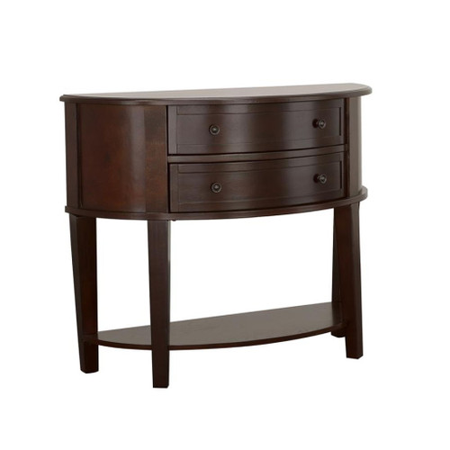 Diane - 2-Drawer Demilune Shape Console Table - Cappuccino