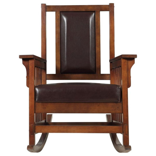 Ida - Upholstered Rocking Chair - Tobacco And Dark Brown