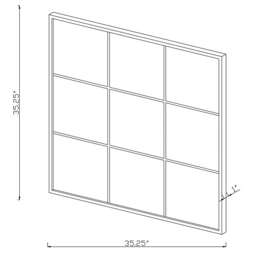 Quetzal - Square Window Pane Wall Mirror - Black