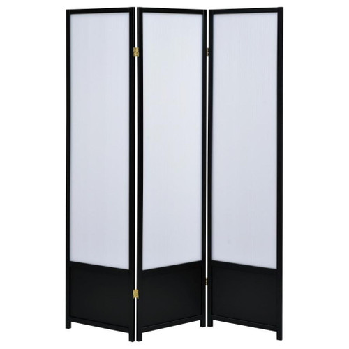 Calix - 3-Panel Room Divider Folding Shoji Screen - Black