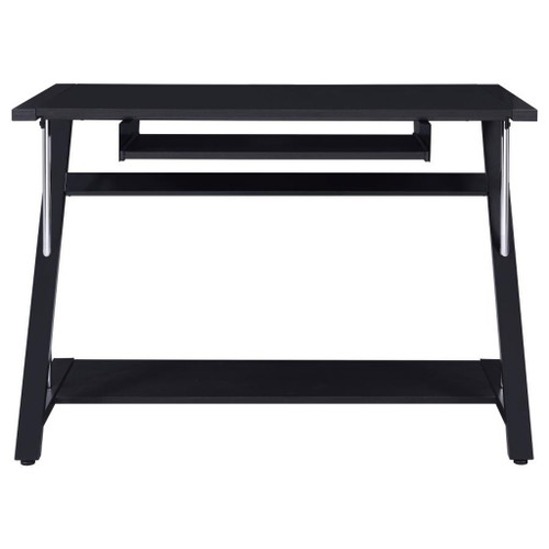 Mallet - Computer Desk With Bottom Shelf - Black