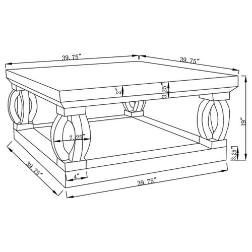 Amalia - Square Coffee Table With Lower Shelf - Clear Mirror