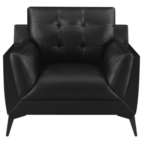 Moira - Upholstered Tufted Chair With Track Arms - Black