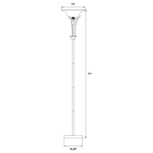 Archie - Floor Lamp With Frosted Ribbed Shade - Brushed Steel