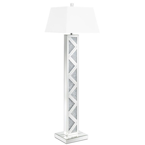 Carmen - Geometric Base Floor Lamp - Silver