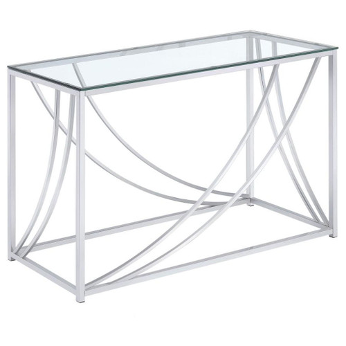 Lille - Glass Top Rectangular Sofa Table Accents - Chrome