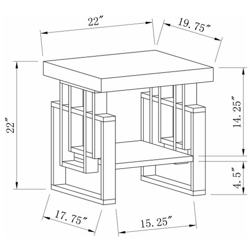 Schmitt - Rectangular End Table - High Glossy White