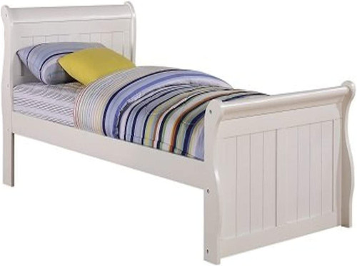 Sleigh Bed in White Finish, Donco Kids, 325-TW