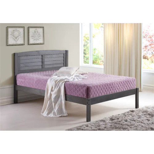 Louver Bed in Gray with Drawers & Trundle Donco Kids  212-TAG/212-FAG