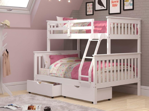 Mission Bunkbed Bed in Twin and Full Size in White