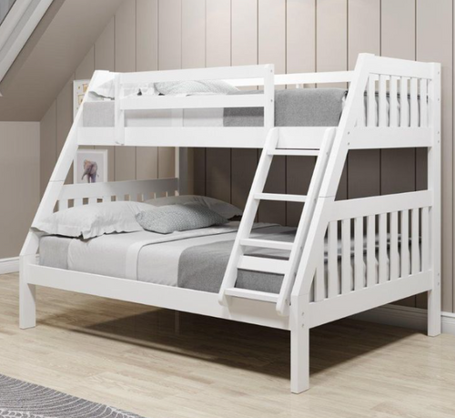 Mission Bunkbed Twin over Full Size in White Finish Donco Kids-1018-3TFW