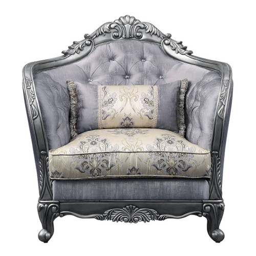 Ariadne - Chair With Pillow - Fabric & Platinum