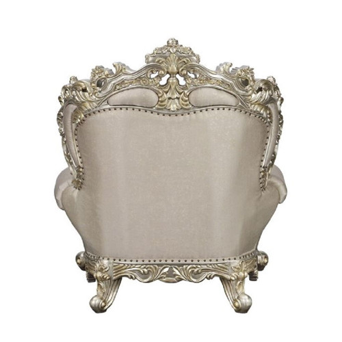 Danae - Chair With 2 Pillows - Fabric, Champagne & Gold