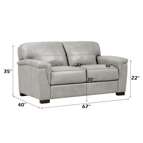 Cornelia - Loveseat - Pearl Gray Leather