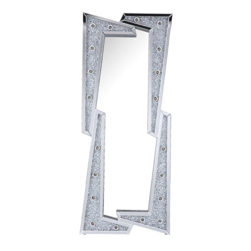 Noralie - 63" Floor Mirror - Mirrored & Faux Diamonds
