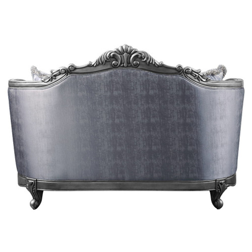 Ariadne - Loveseat With 3 Pillows - Fabric & Platinum